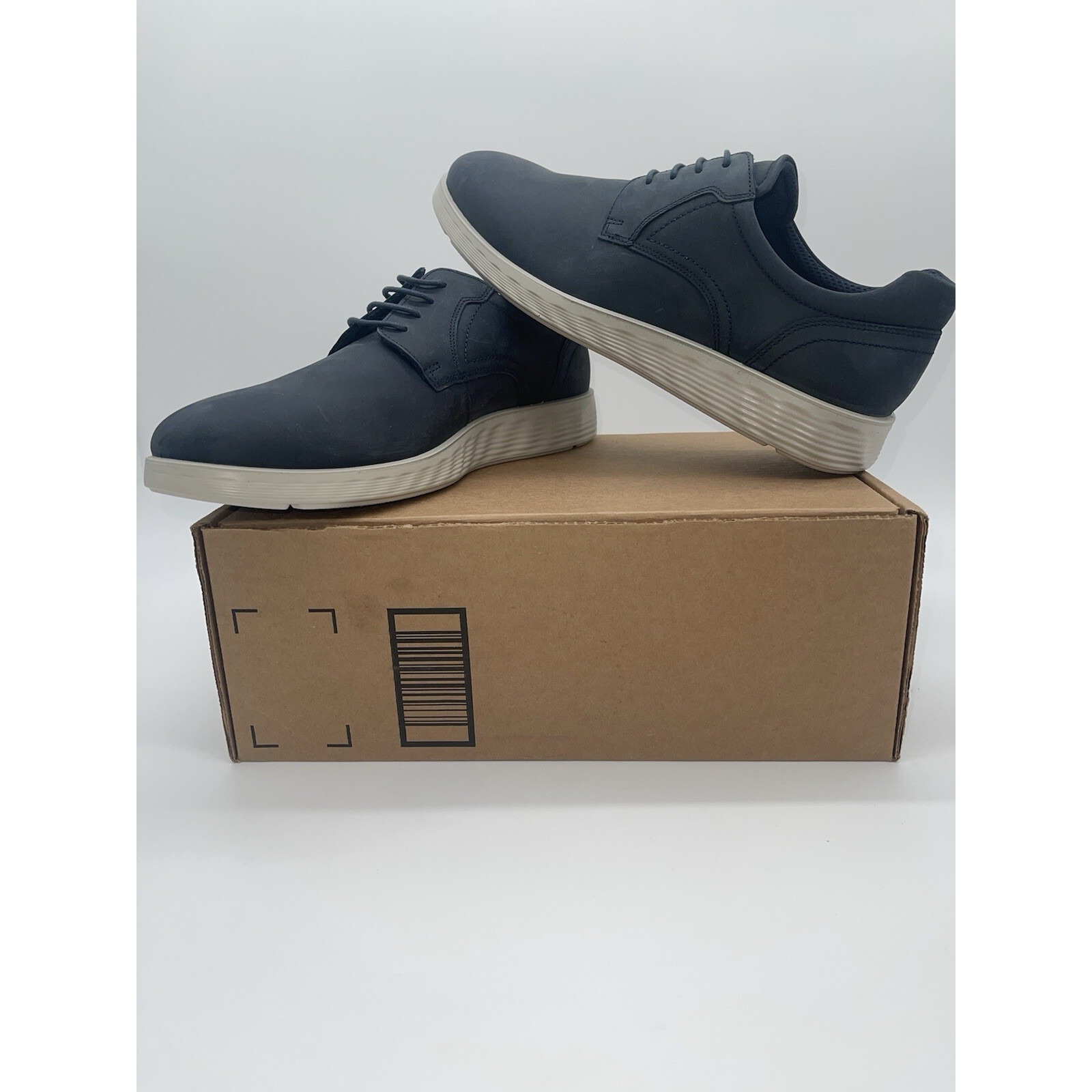 Tried On Ecco Men S Lite Hybrid Plain Toe Tie Sz Us 10- 10.5 Eu 44 Magnet Grey